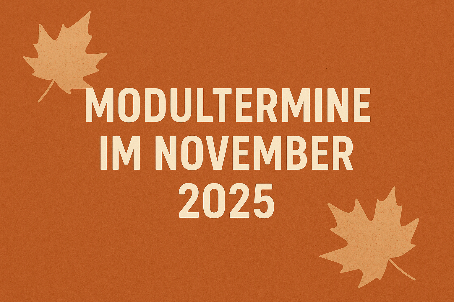 Samstags- und Wochenschulungen im November Modulweiterbildung nach BKrFQG